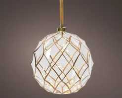 Lumineo kersthanger bal transparant met verlichting D 20 cm