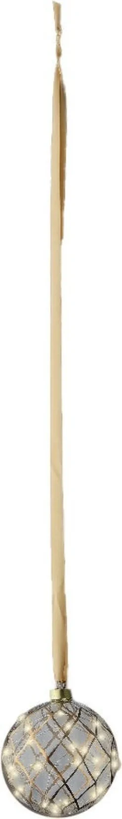 Lumineo kersthanger bal transparant met verlichting D 14 cm