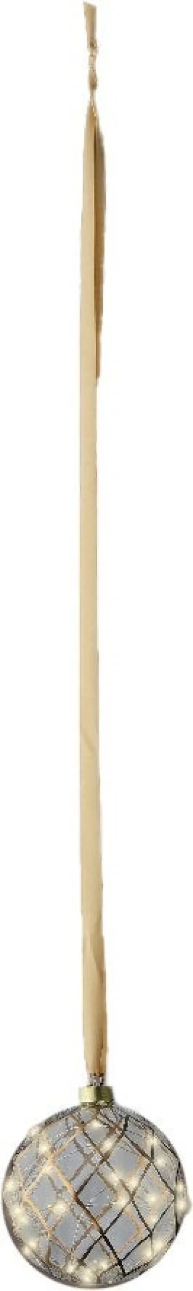 Lumineo kersthanger bal transparant met verlichting D 14 cm