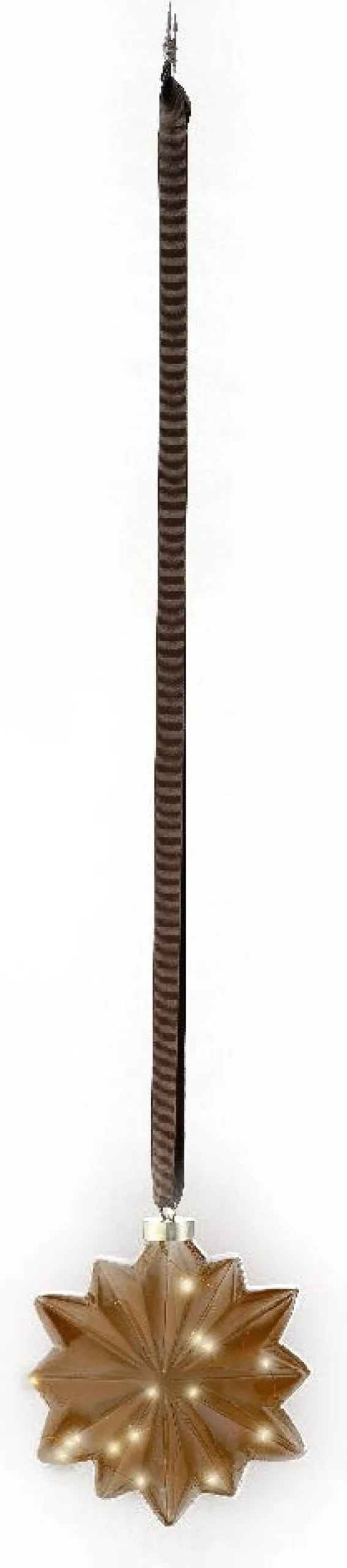 Lumineo kersthanger bloem bruin met verlichting 8 x 19 x 19 cm