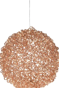 Lumineo kersthanger Curl bol koper met verlichting D 55 cm