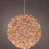 Lumineo kersthanger Curl bol koper met verlichting D 35 cm