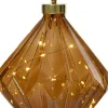 Lumineo kersthanger diamant bruin transparant D 16 H 20 cm