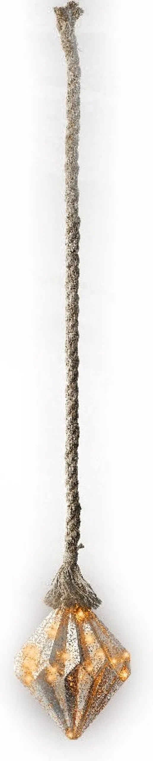 Lumineo kersthanger diamant zilver transparant D 16 H 20 cm
