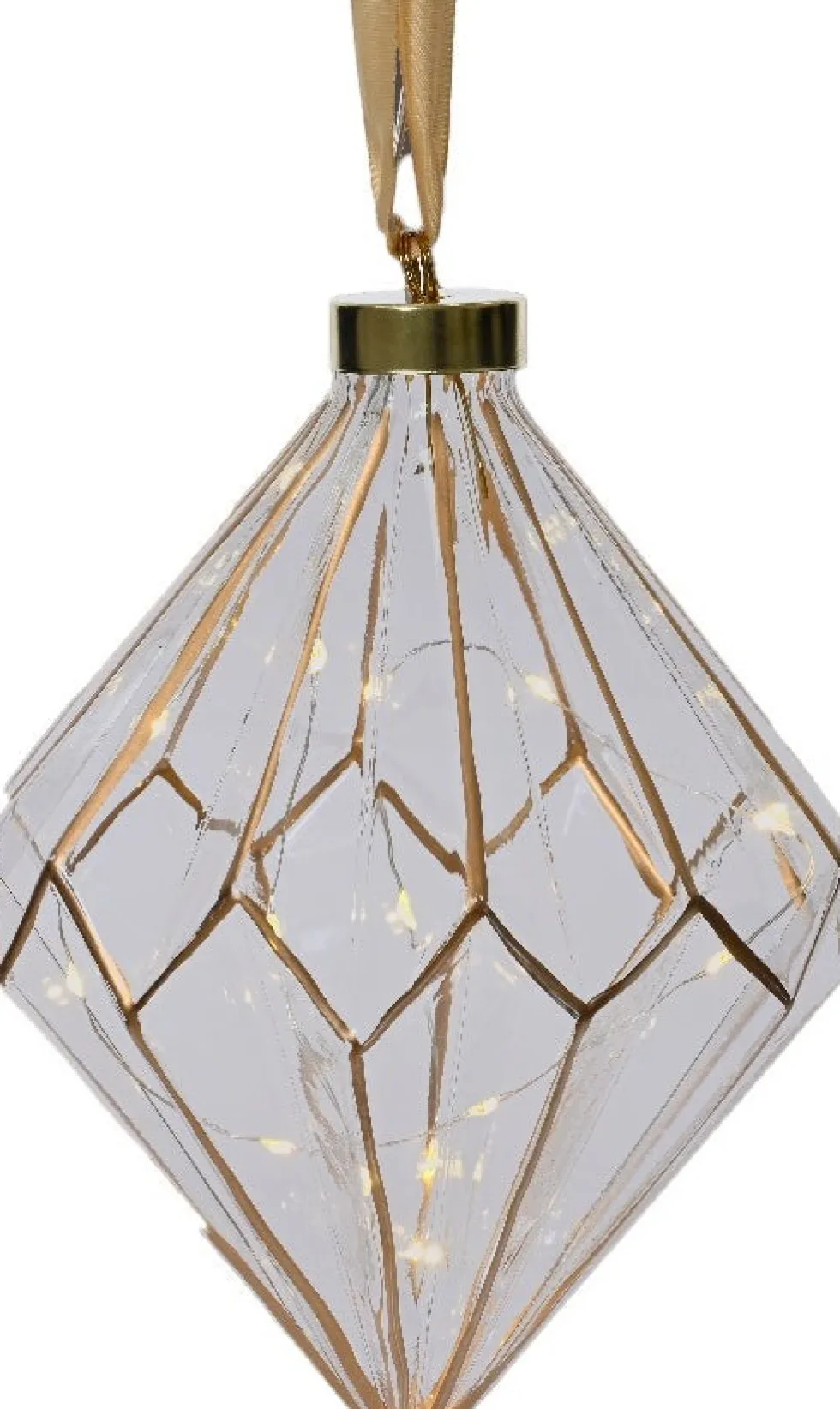 Lumineo kersthanger diamant transparant D 16 H 20 cm