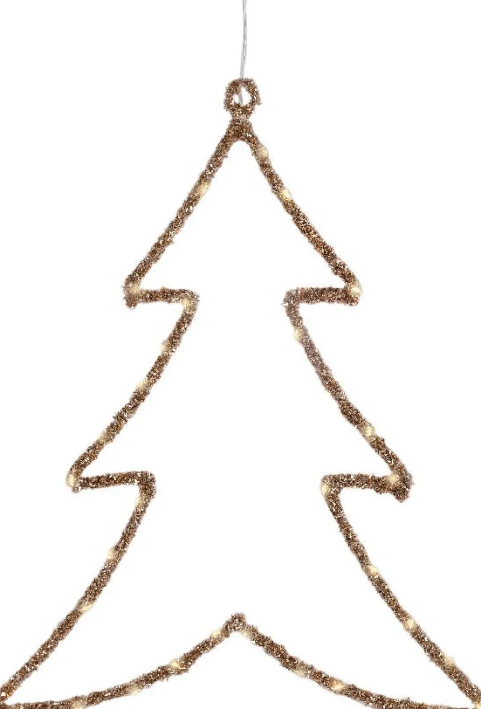 Lumineo kersthanger kerstboom goud met verlichting 34 x 46 x 1 cm