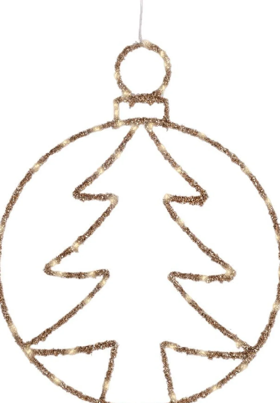 Lumineo kersthanger kerstboom goud met verlichting 38 x 49 x 1 cm