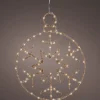 Lumineo kersthanger sneeuwvlok goud met verlichting 38 x 49 x 1 cm