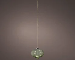 Lumineo kersthanger ui groen met verlichting D 20 H 21 cm