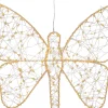 Lumineo kersthanger vlinder wit met verlichting 58 x 43 x 1 cm