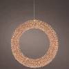 Lumineo kerstkrans Curl koper met 800 lampjes warm wit D 78 H 12 cm