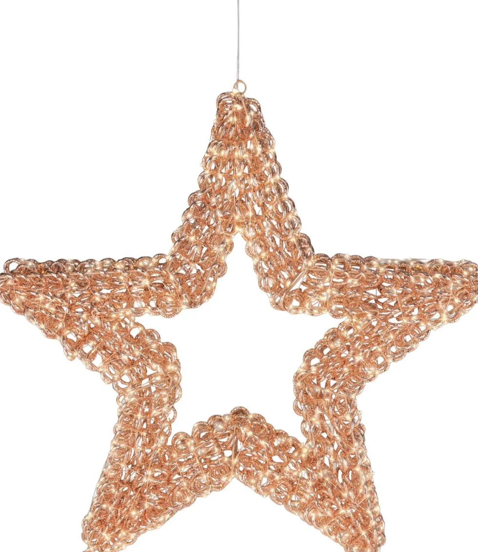 Lumineo kerstster Curl koper met verlichting D 78 H 11 cm