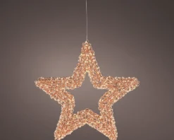 Lumineo kerstster Curl koper met verlichting D 78 H 11 cm