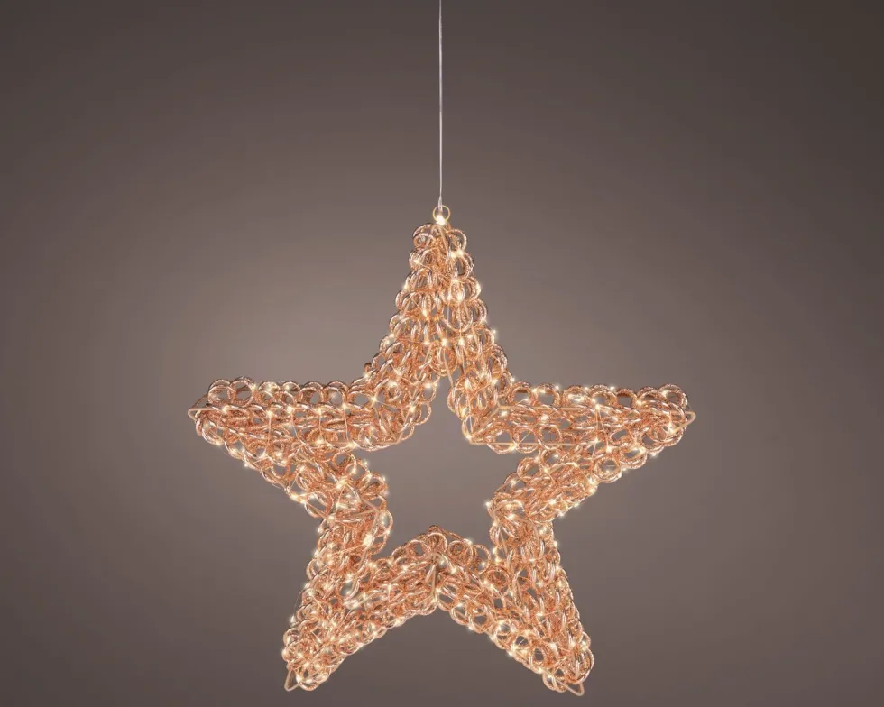 Lumineo kerstster Curl koper met verlichting D 58 H 10 cm