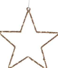 Lumineo kerstster goud met verlichting D 38 H 1 cm