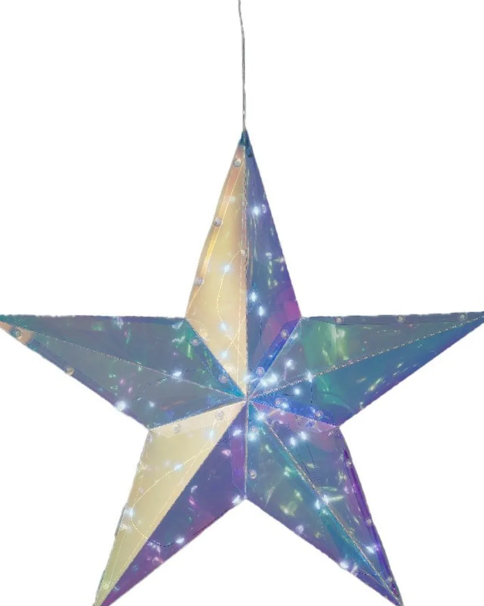 Lumineo kerstster wit met verlichting D 36 H 10 cm