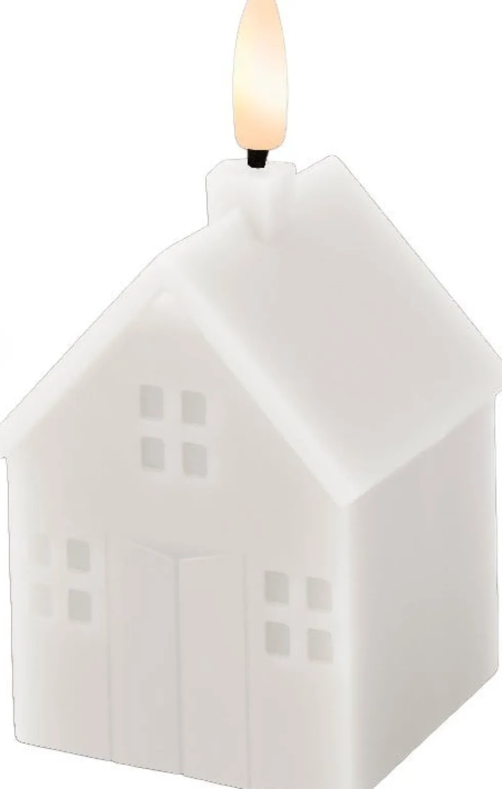Lumineo LED stompkaars huis Talo wit 6 x 6 x 11,3 cm