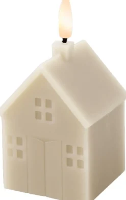 Lumineo LED stompkaars huis Talo crème 6 x 6 x 11,3 cm