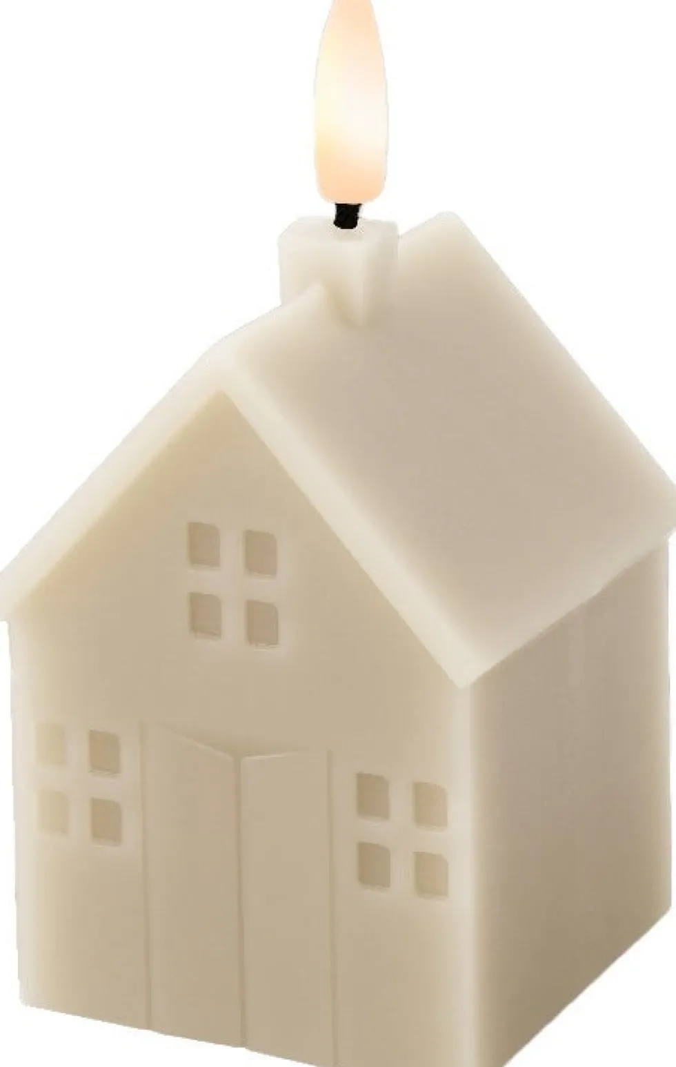 Lumineo LED stompkaars huis Talo crème 6 x 6 x 11,3 cm