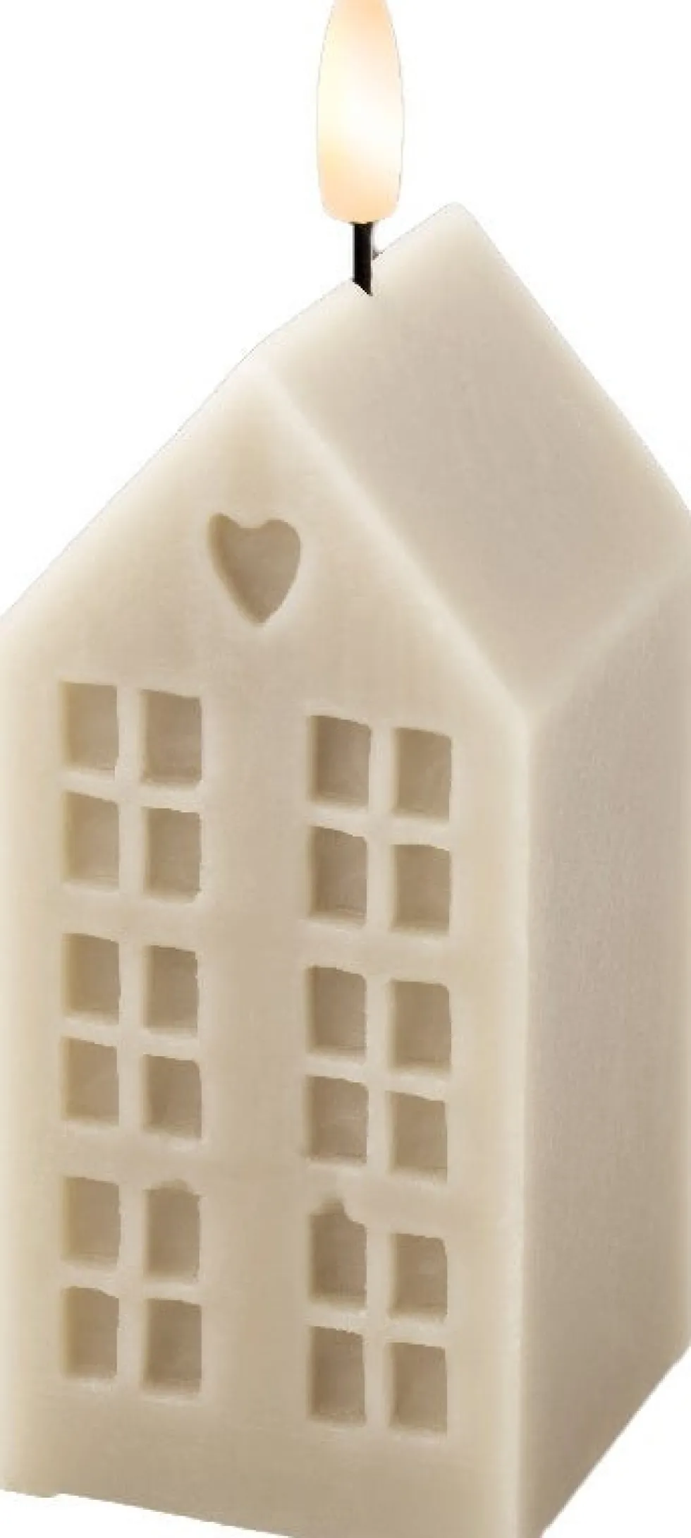Lumineo LED stompkaars huis Talo crème 6 x 6 x 14,8 cm
