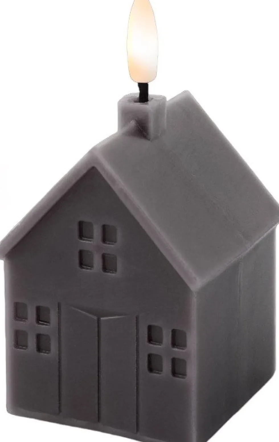 Lumineo LED stompkaars huis Talo grijs 6 x 6 x 11,3 cm