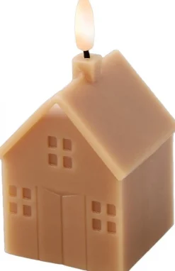 Lumineo LED stompkaars huis Talo bruin 6 x 6 x 11,3 cm