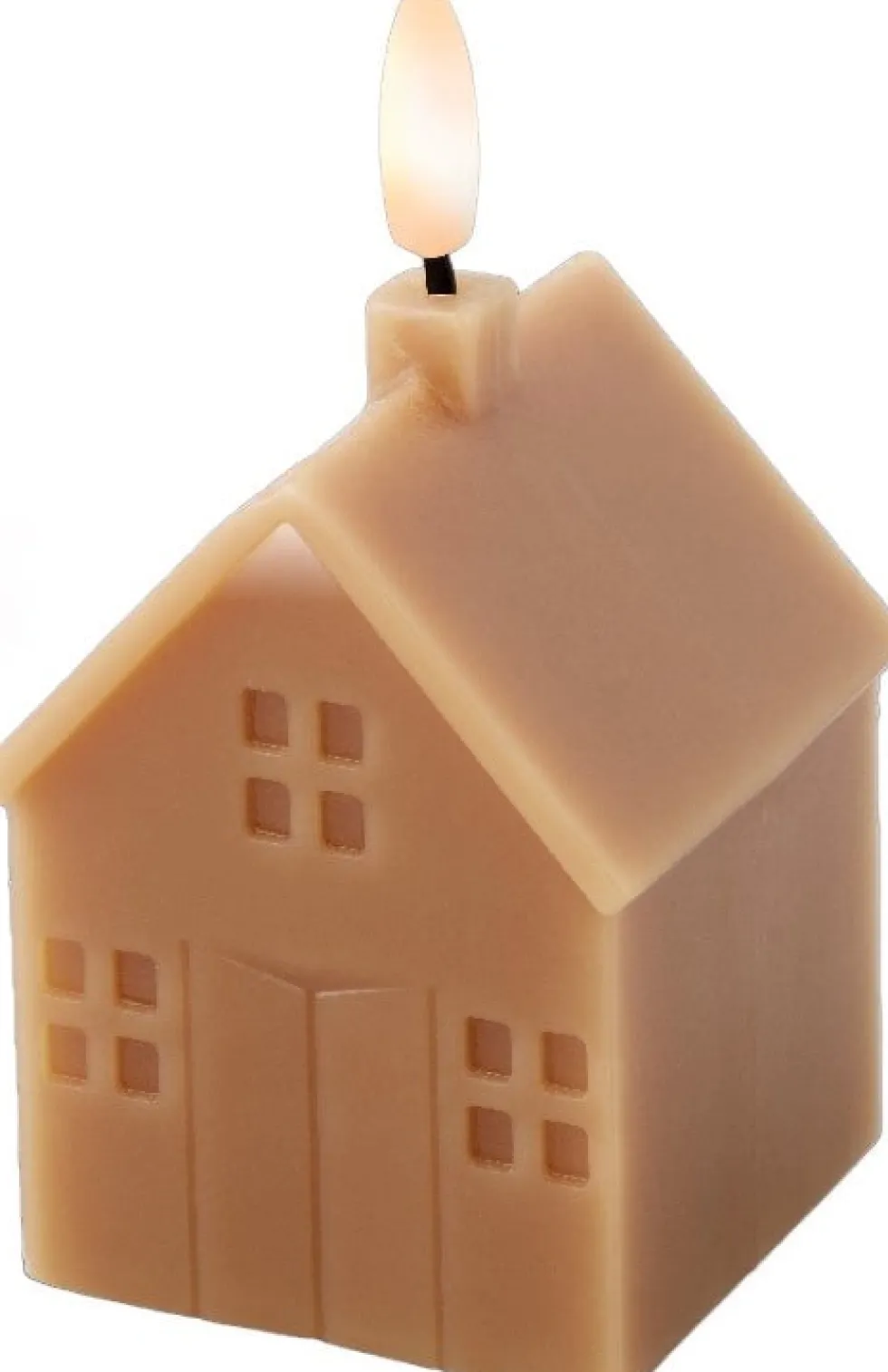 Lumineo LED stompkaars huis Talo bruin 6 x 6 x 11,3 cm