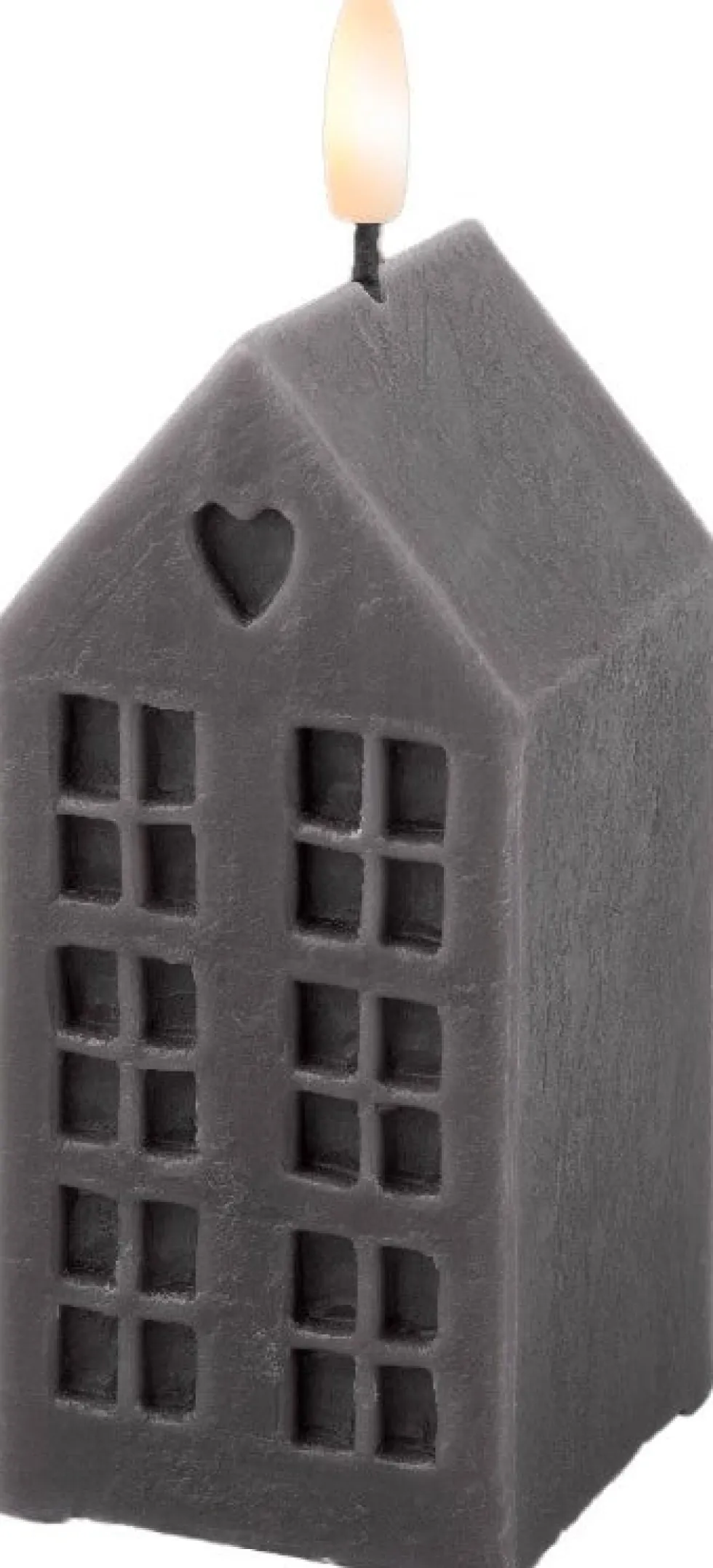 Lumineo LED stompkaars huis Talo grijs 6 x 6 x 14,8 cm