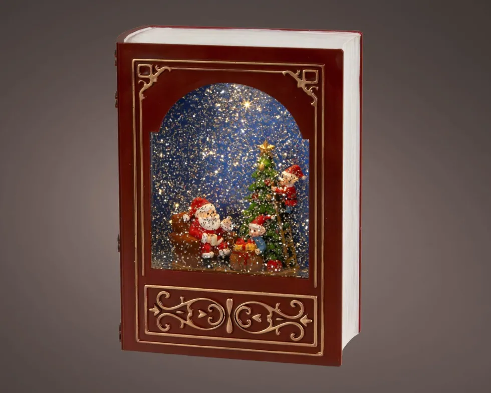 Lumineo sneeuwbol boek met verlichting 16,3 x 31,6 x 20 cm