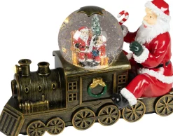 Lumineo sneeuwbol kersttrein met verlichting 16,3 x 31,6 x 20 cm