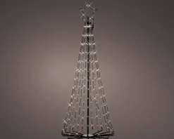 Lumineo vlaggenmast kerstboom met 205 lampjes multi color H 150 cm