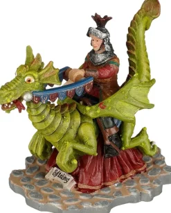 Luville Efteling kerstdorpminiatuur joris op draak 11 x 7 x 8 cm