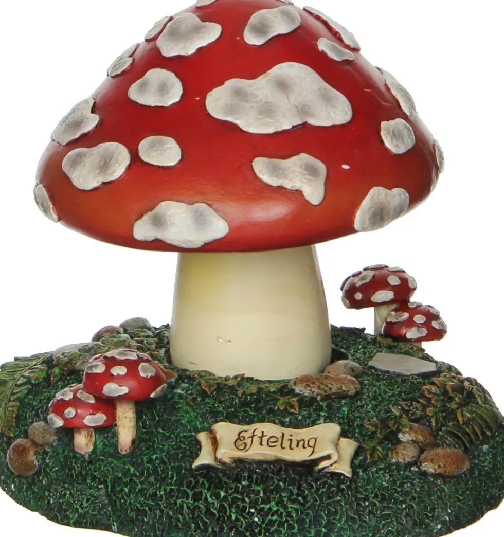 LuVille Efteling kerstdorpminiatuur muzikale paddenstoel D 15 H 16 cm