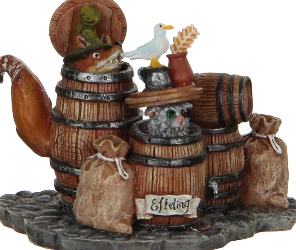 LuVille Efteling kerstdorpminiatuur de vos en de kat 7,5 x 4,5 x 5,5 cm