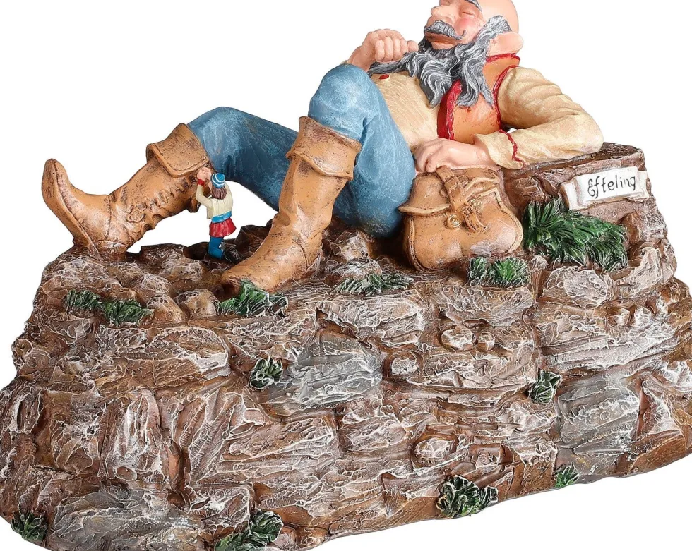Luville Efteling kerstdorpminiatuur klein duimpje en de reus 26 x 14,5 x 15,5 cm