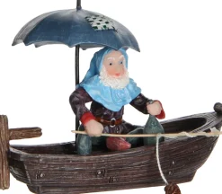 LuVille Efteling kerstdorpminiatuur kabouter in boot 9,5 x 4,5 x 6,5 cm