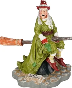 Luville Efteling kerstdorpminiatuur vliegensvlugge heks 8,5 x 6,5 x 7,5 cm
