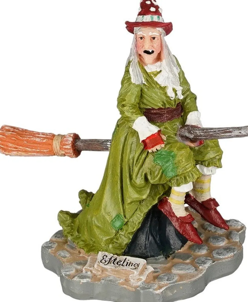 Luville Efteling kerstdorpminiatuur vliegensvlugge heks 8,5 x 6,5 x 7,5 cm