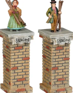 Luville Efteling kerstdorpminiatuur reizigers 2 x 2 x 7,5 cm 2 stuks