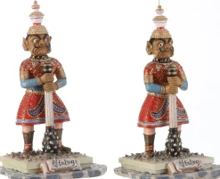 LuVille Efteling kerstdorpminiatuur Wachters Indische Waterlelies 4,5 x 3,5 x 12,5 cm 2 stuks
