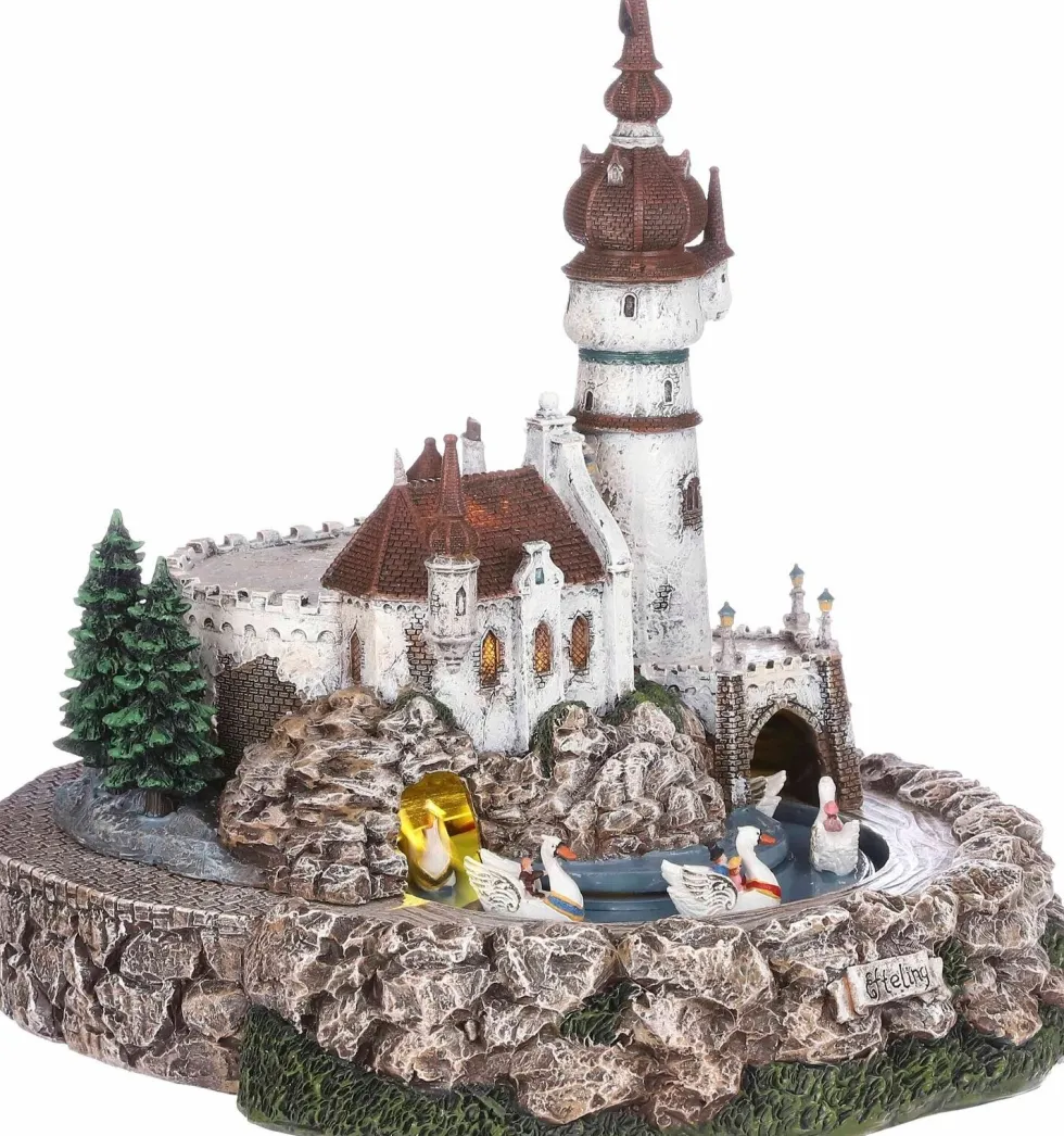 LuVille Efteling kersthuisje zes zwanen 24 x 31 x 27,5 cm