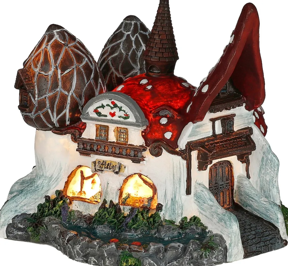 Luville Efteling kersthuisje huis kabouters 10,5 x 9,5 x 8,5 cm