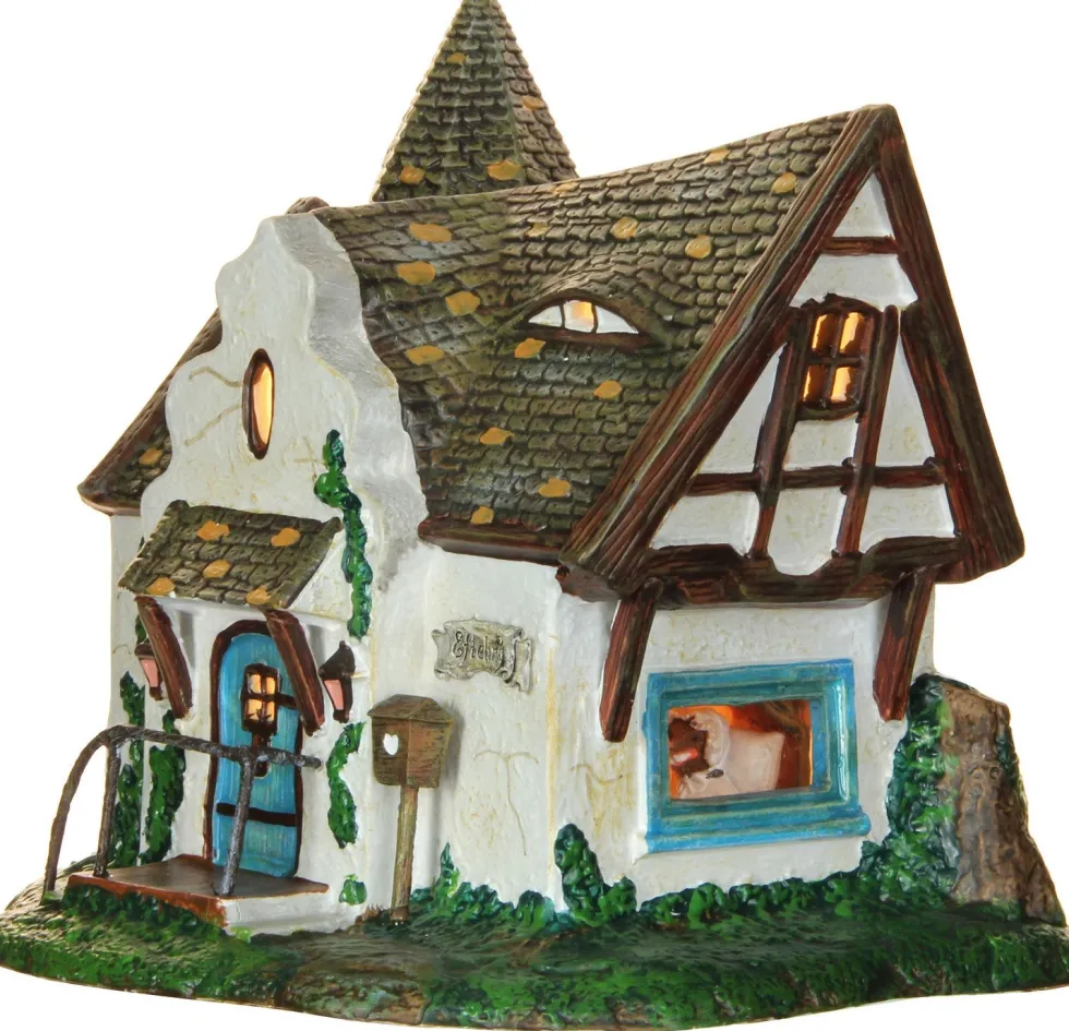 LuVille Efteling kersthuisje huis Roodkapje met verlichting 18 x 15,5 x 17 cm
