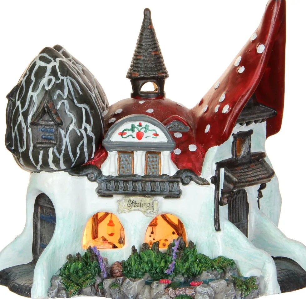 LuVille Efteling kersthuisje van kabouters 19 x 16 x 17 cm
