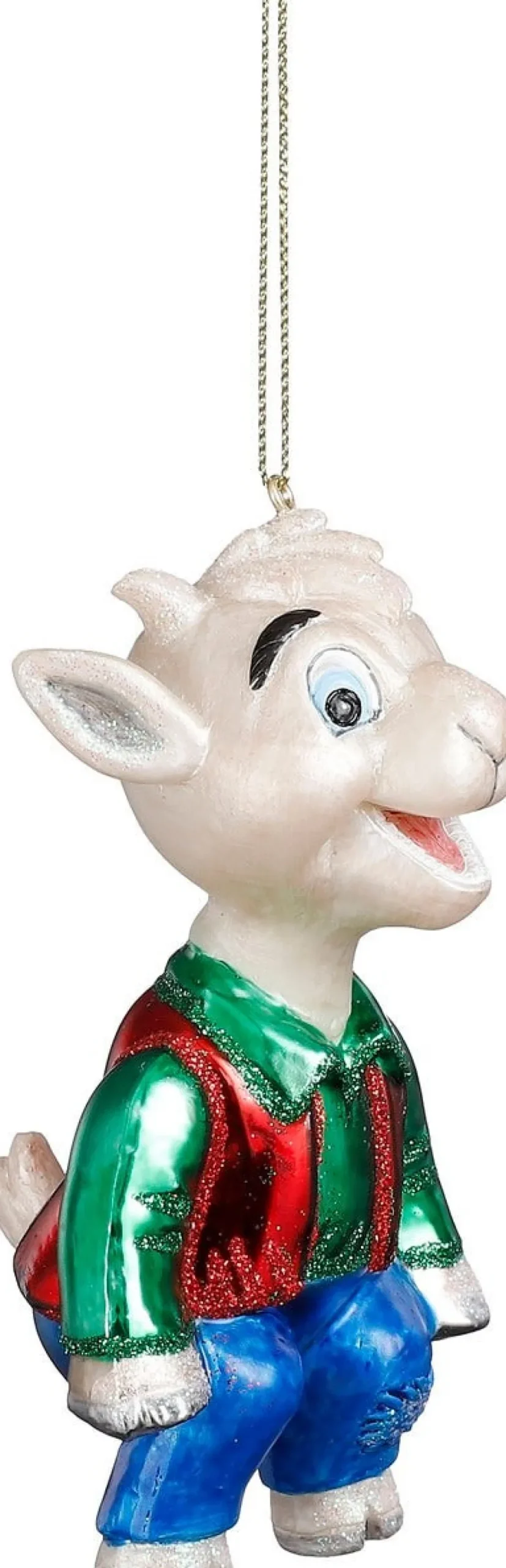 Luville Efteling kerst ornament geitje blauw 6 x 5,5 x 12 cm