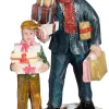 Luville General kerstdorpminiatuur father & son with presents (cadeaus kopen) 5,5 x 3,5 x 7 cm