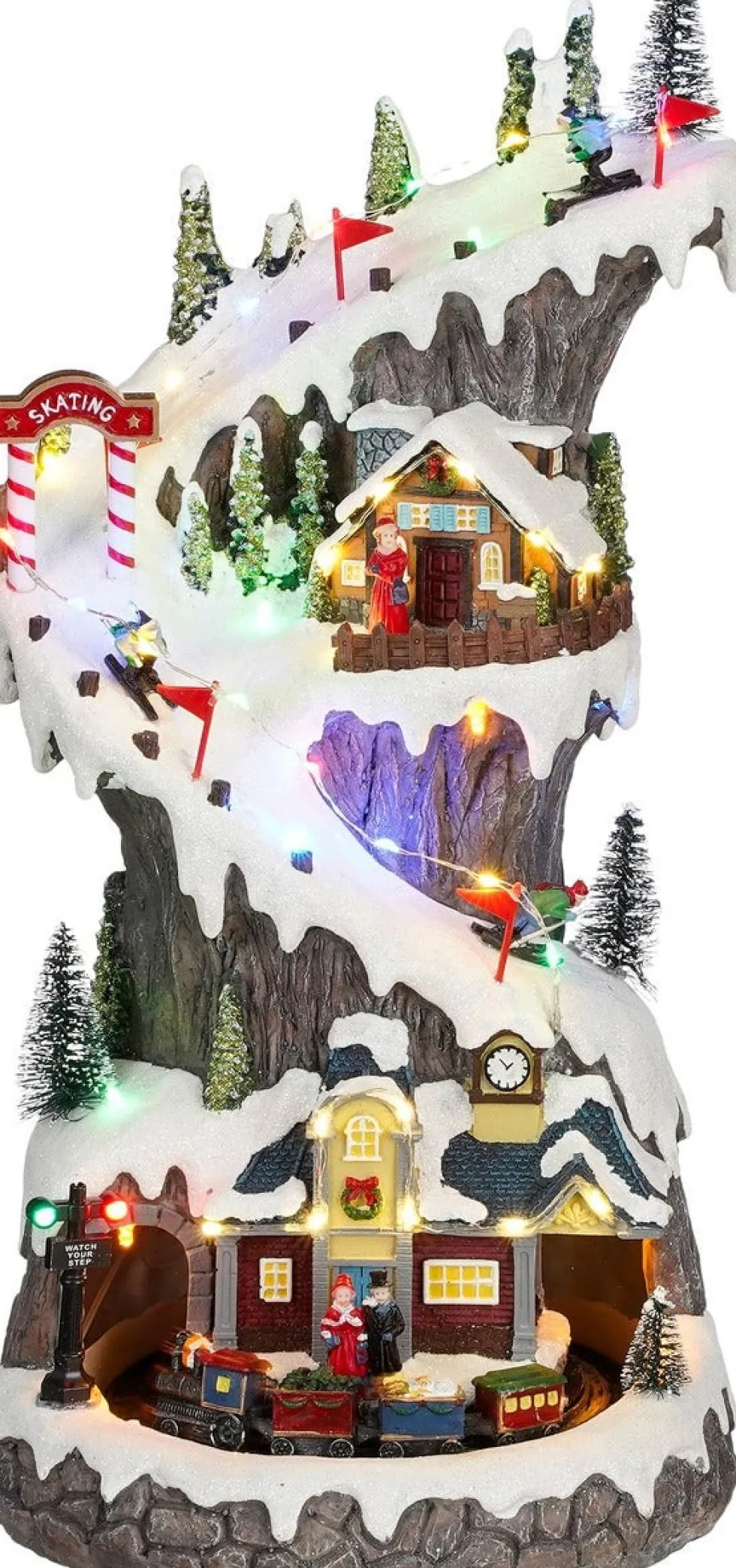 Luville General kerstdorp ski slope scene (ski-berg) 20,5 x 21 x 43 cm