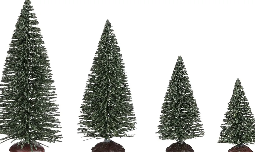 Luville kerstdorpminiatuur bomen 40 x 30 x 12 cm 21 stuks