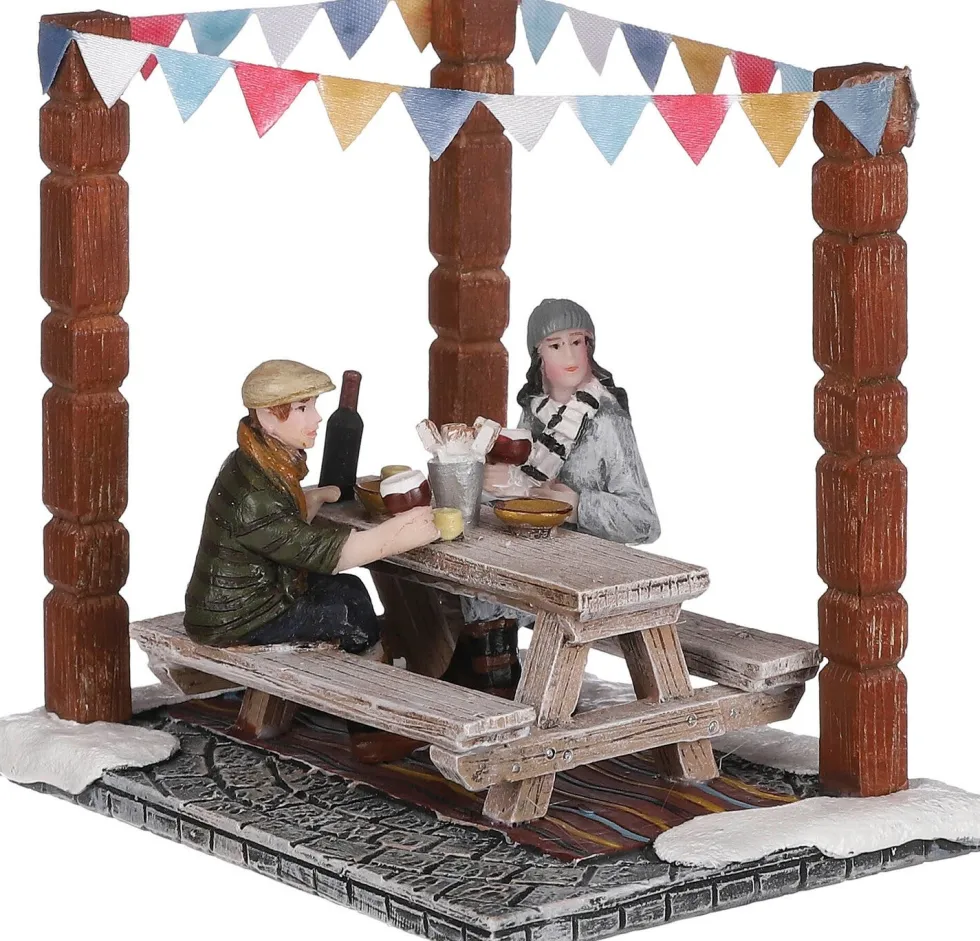 LuVille kerstdorpminiatuur buiten eten 10 x 7,5 x 9 cm