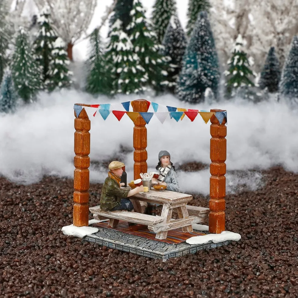 LuVille kerstdorpminiatuur buiten eten 10 x 7,5 x 9 cm